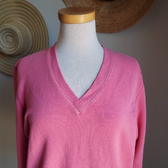 Jag Jeans Pink Comfy Sweatshirt / Sweater V Neck - Picture 2 of 6